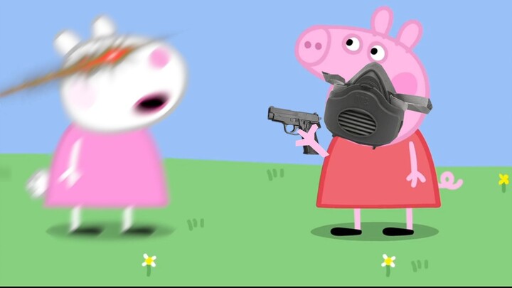 Peppa Pig: If you come here again, you little goatman, I will shoot you!