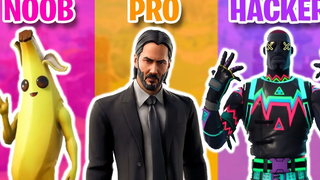 ULTIMATE NOOB vs PRO เทียบกับ HACKER Fortnite คอมไพล์