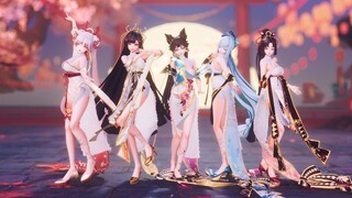 【阴阳师MMD / 布料解算】前尘卷 II 旗袍五人组 II 今朝梦醒与君别，遥盼清风寄相思【EEVEE】