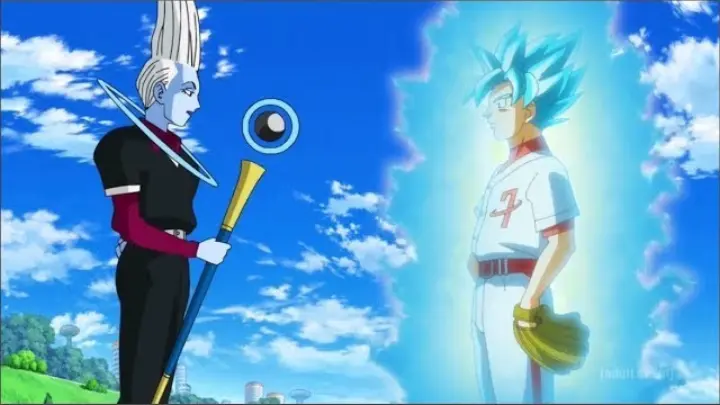 Goku, Vegeta, Beerus, Champa's epic baseball beam struggle, Beerus vs Champa baseball battle Dub