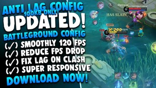 New!! Config ML Anti Lag 120 FPS Battleground Optimizer Reduce FPS Drop | Mobile Legends