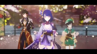 【Genshin Impact MMD/4K/60FPS】Venti & Zhongli & Baal【Pico Pico Tokyo】 #PleaseReadDescription