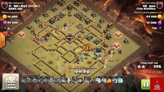 CỰC KHỦNG VỚI COMBO RỒNG KI SỸ RỒNG NHÂN BẢN ĐÁNH WAR HALL 14 - COC - Trận 3 #game