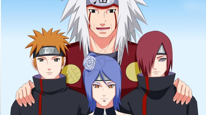 I will be the dream-making master and draw a Jiraiya team, and give them a group photo with their ma