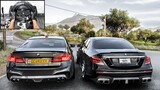 BMW M5 F90 & Mercedes-AMG E63 S BRABUS CONVOY | Forza Horizon 5 | Steering Wheel Gameplay