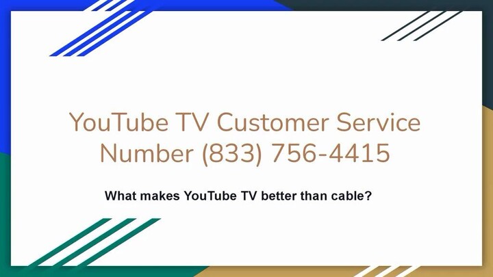 Youtube TV Customer Helpline Number : +1{833}-756-4415
