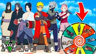 Todos los PERSONAJES de NARUTO en la RULETA MISTERIOSA de GTA 5!! (Increible)