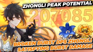 INSANE F2P ZHONGLI BURST DPS BUILD PEAK POTENTIAL | GENSHIN IMPACT