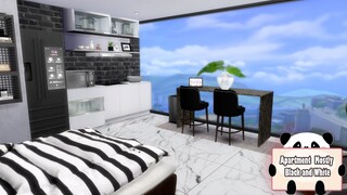 Small Modern Apartment: Mostly Black/White - TS4 [SPEED BUILD]