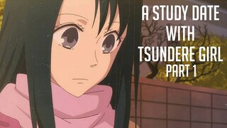 A Study Date With a Tsundere Girl Part 1 - (Tsundere x Listener) [ASMR]