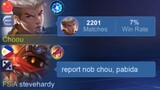 PRANK NOOB CHOU !! (they report me after match)