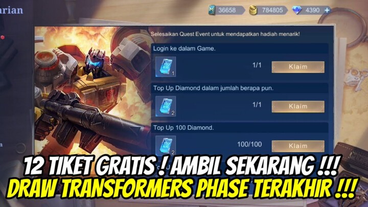 DRAW EVENT TRANSFORMER PAKE TIKET GRATIS TRANSFORMERS PHASE 3 | Cara Mendapatkan Skin Transformers