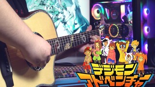 [Berakhirlah Masaku] Melayang di Menit 2:11! Lagu Klasik Masa Kecil Digimon "Butter-Fly" versi Gitar Kayu