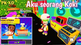 Membeli dan mereview paket profesi Koki Utama di PK XD Update Pameran Profesi