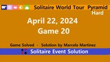 Solitaire World Tour Game #20 | April 22, 2024 Event | Pyramid Hard