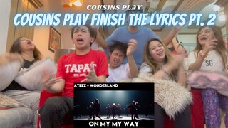 COUSINS PLAY FINISH THE LYRICS OF KPOP SONGS IN 5 SECONDS PT. 2 (BLACKPINK, TREASURE, BTS, EXO, etc)