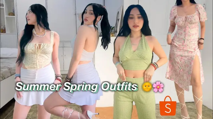 SUMMER SPRING OUTFITS SHOPEE TRY-ON HAUL â˜¼ (aesthetic dresses, heels, accessories) | Cheska Dionisio
