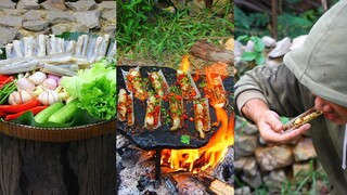 Roasted Bamboo Snail Spicy Chili on The Rock - Cooking Bamboo Snail BBQ Eating so Delicious