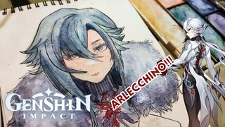 [PART 6] DRAWING ARLECCHINO!! - GENSHIN IMPACT | COLORING