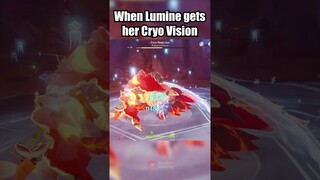 WHEN LUMINE GETS HER CRYO VISION ❄️ GENSHIN IMPACT #genshinimpact #lumine