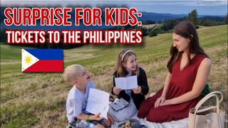 We are going to the PHILIPPINES! Kids first reaction to their tickets! Surprise on Graduation Picnic