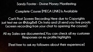 Sandy Forster Course Divine Money Manifesting download