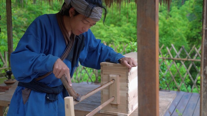 Restore the manufacturing technique of the ancient Tang and Song Dynasty double-acting piston bellow