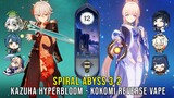 C0 Kazuha Hyperbloom and C0 Kokomi Reverse Vape - Genshin Impact Abyss 3.2 - Floor 12 9 Stars