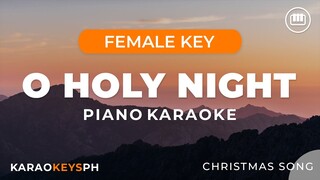 O Holy Night - Christmas Song (Female Key - Piano Karaoke)