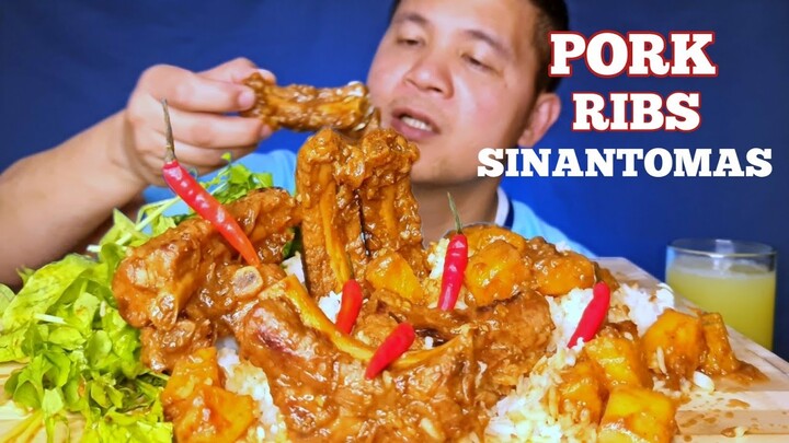 MUKBANG PORK RIBS SINANTOMAS | PINOY MUKBANG