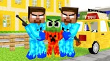 Monster School: Fire Baby Zombie Superhero and Ice Evil Herobrine - Sad Story - Minecraft Animation