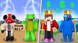 1$ vs 999,999$ : JJ & Blue Rainbow Friends vs Mikey & Red Rainbow Friends in Minecraft (Maizen)
