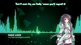 Fake Love - Nightcore w/ Lyrics