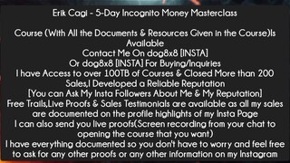 Erik Cagi - 5-Day Incognito Money Masterclass Course Download