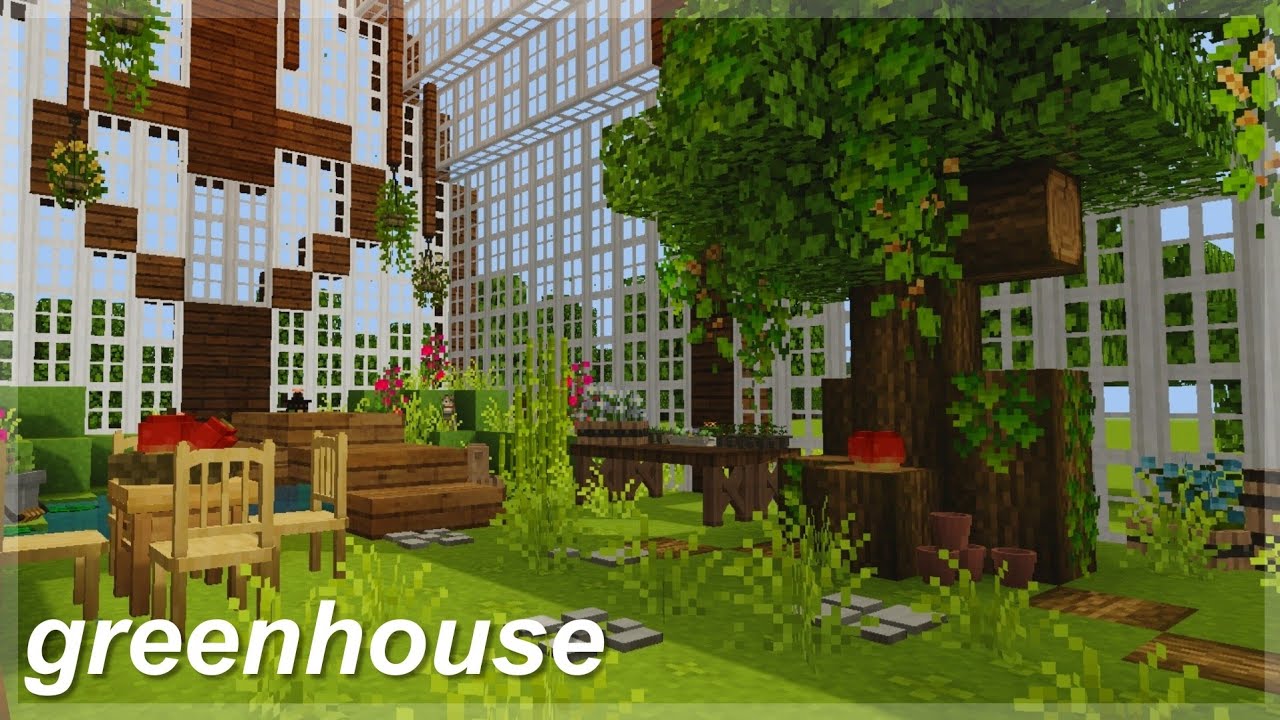 Minecraft Impractical But Aesthetic Greenhouse Speedbuild Bilibili
