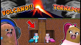 MOMON & ATUN BUAT RUMAH AMAN DI BAWAH TANAH VS TORNADO DAN LETUSAN GUNUNG BERAPI ft @BANGJBLOX