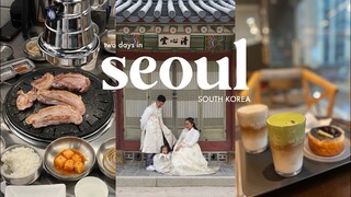 2 DAYS IN SEOUL 🇰🇷 vlog march 2024 | hanbok experience, gwangjang market, myeongdong and hongdae