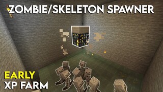 Minecraft Bedrock Zombie and Skeleton Mob Spawner XP Farm 1.19