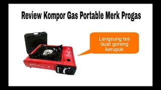 Review Kompor Portabel Merk Progas || Cara Menyalakan kompor dan langsung tes goreng kerupuk