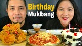 Jollibee Chicken Joy + Homemade Spaghetti + Black Forest Cake + Fruit Salad / Bioco Food Trip