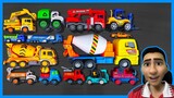 Bé cá đồ chơi - Bộ sưu tập ô tô công trình, xe bê tông, máy cẩu  | Video lồng tiếng