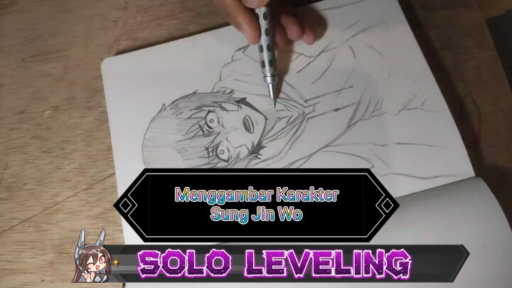 Menggambar Karakter Sung Jin Wo Solo Leveling