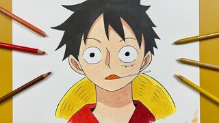 How to draw Monkey D. Luffy || drawing tutorial & color