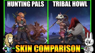 POPOL AND KUPA TRIBAL HOWL ELITE SKIN EFFECTS VS. HUNTING PALS - MLBB SKIN COMPARISON SERIES