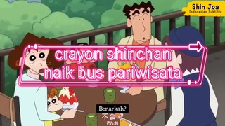 crayon shinchan naik bus pariwisata