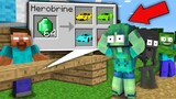 Monster School : RICH HEROBRINE CHALLENGE - Minecraft Animation