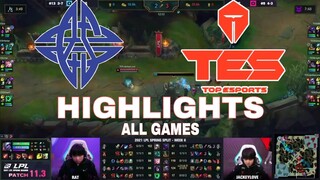 Highlight ES vs TES (All Game) LPL Mùa Xuân 2021 | LPL Spring 2021 | eStar Gaming vs Top Esports