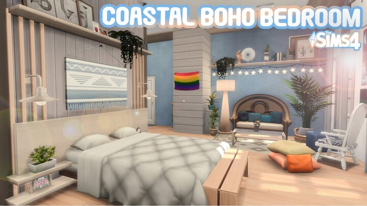 Coastal Boho Bedroom 🌊 | Stop Motion Build | No CC | Sims 4 #1SIM1ROOM
