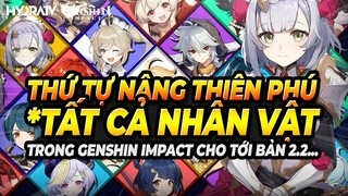 Hướng Dẫn Thứ Tự Nâng Thiên Phú Tất Cả Nhân Vật Hiệu Quả Nhất Trong Genshin Impact 2.2 by HYDRATV