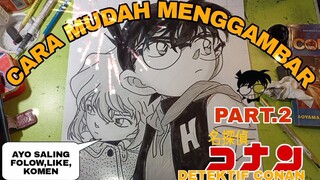 cara yg sangat mudah untuk menggambar anime DETEKTIF CONAN part.2